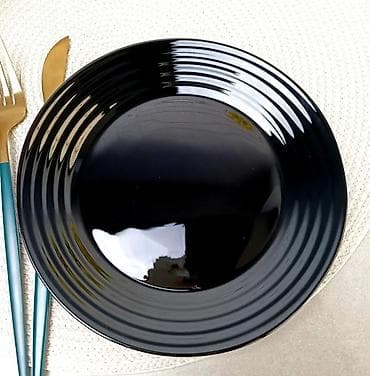 тандыр готовый: -Белая большая круглая тарелка для плова из фарфора/керамики — 4