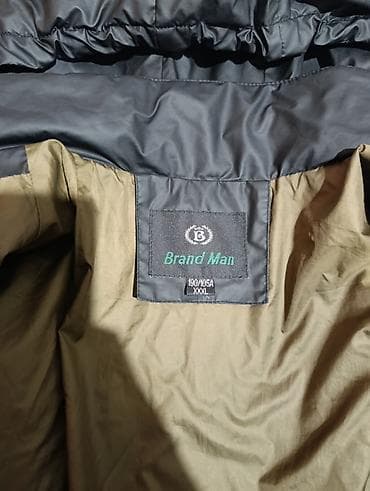 Куртки: Куртка с капюшоном от дождя Brand Man черная Б/У в хорошем состоянии — 6