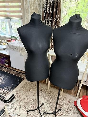 мебельный паралон: Женские портновские/витринные манекены, цвет черный, на напольных — 2