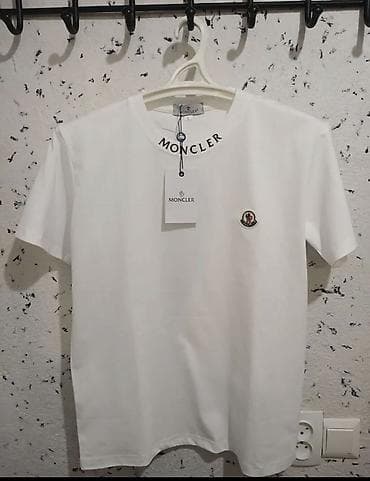Футболки: Футболка Moncler, белая🚨СРОЧНО Качество 🔥 - Классический прямой крой — 1