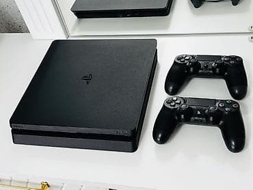 Видеоигры и приставки: PlayStation 4 Slim (PS4) — игровая консоль от Sony в чёрном цвете — 1