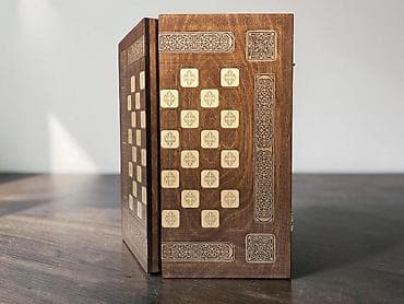 гитара уйронуу: Деревянный набор 3-в-1: нарды + шахматы+шашки - Материал: натуральное — 1