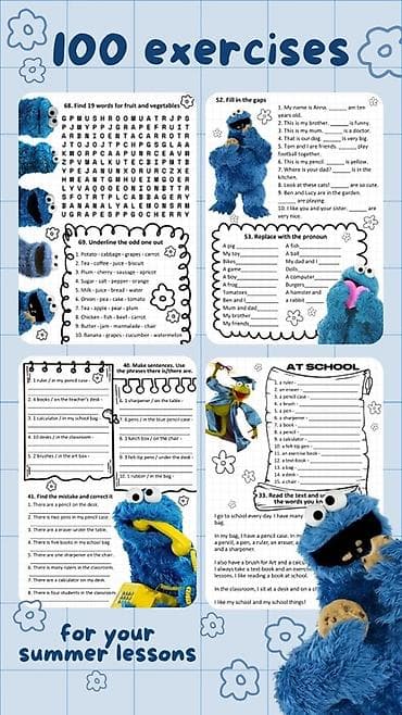 ОБУЧЕНИЕ ДЛЯ ДЕТЕЙ Английский для детей — набор «100 exercises» -