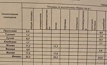 тынчтык ж м: 2 бөлмө, 52 м², 106-серия, 6 кабат, Косметикалык оңдоо — 2
