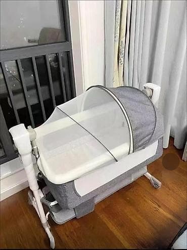 Балдар үчүн кошумча коюлган керебет, Жаңы, Дөңгөлөктүү, түсү - Боз — 1