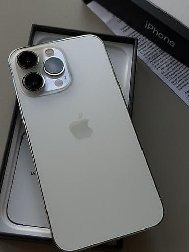 IPhone 13 Pro, Б/у, 256 ГБ, Белый, Защитное стекло, Чехол, Кабель, 74 %