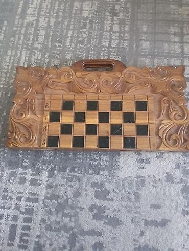 спортивные тренажёры: Набор 2 в 1: резные деревянные шахматы/нарды. - Материал: дерево с — 1
