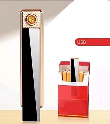 Электрическая USB-зажигалка с тонким корпусом и глянцевой вставкой