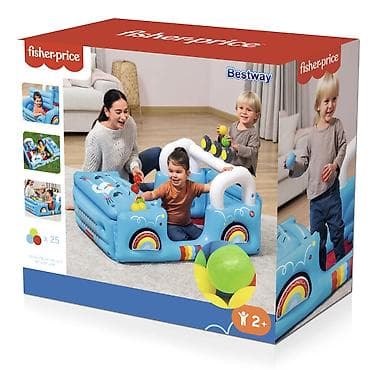 Оюн комплекстери: Надувной игровой центр Fisher-Price x Bestway «Машинка» с шариками - — 4