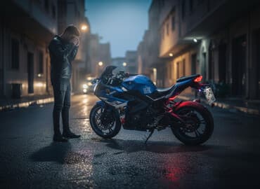 мотоцикл с автоматической коробкой передач: Спортбайк синего цвета с обвесом full-fairing. Характеристики и — 1