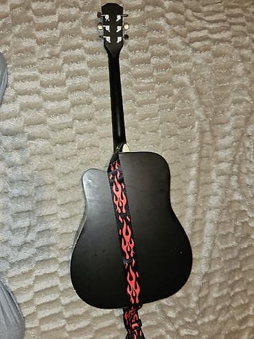 гитара алам: Акустическая гитара дредноут, черная матовая - Классическая акустика — 5