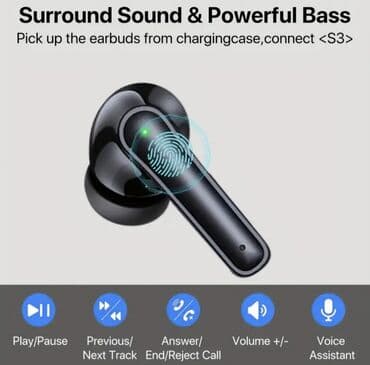 микрофон для домашнего караоке: Беспроводные наушники с зарядным футляром, 40 часов воспроизведения — 3