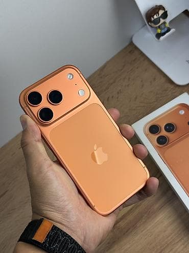 IPhone 17 Pro, Б/у, 256 ГБ, Оранжевый, Защитное стекло, Чехол, Кабель, 92 %