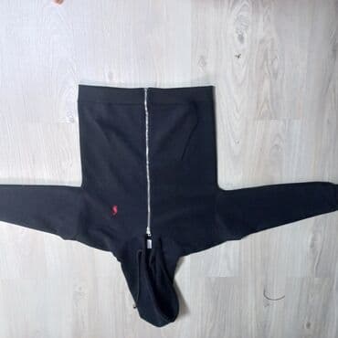 дублёнки муж: Черная худи на молнии с капюшоном. - Полная застежка-молния спереди - — 2