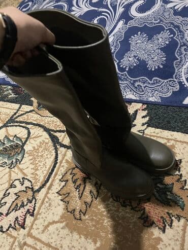 сапоги из натурального меха и кожи: Сапоги, 39, Timberland, Новый, цвет - Зеленый, Самовывоз, Платная доставка — 3