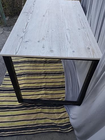 письменный столь: Прямоугольный стол в минималистичном стиле. - Столешница: светлая под — 2