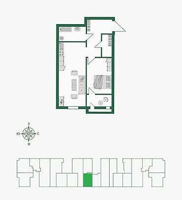 о2 политех: 2 комнаты, 51 м², Элитка, 7 этаж, Готовая ПСО (под самоотделку) — 2