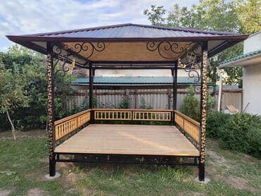 качели большие: Тапчан 2 x 2 x 2 м, Металл — 24