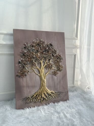 Картины из эпоксидной смолы и натуральных полудрагоценных камней и