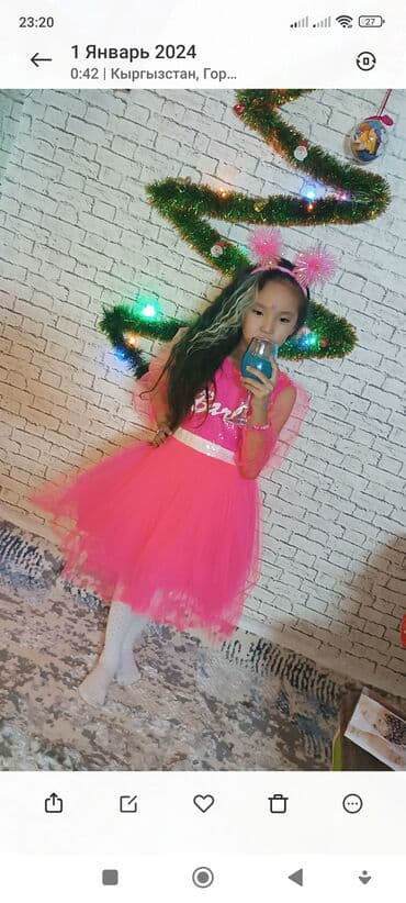 Детское платье, цвет - Розовый, Новый