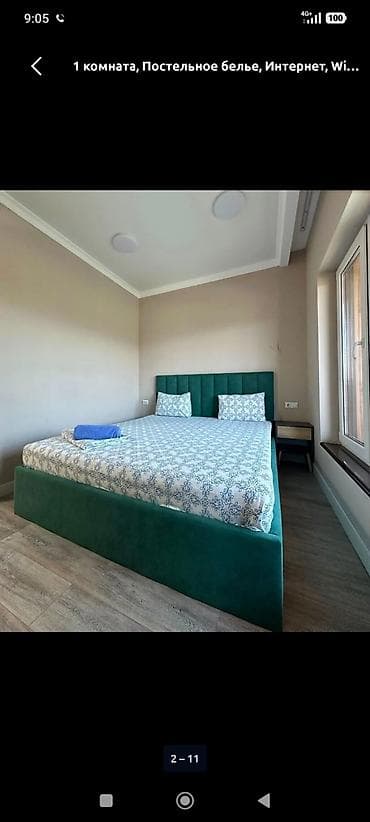 сдаю ош базар: 1 комната, Люкс, элитка, Филармония, Душевая кабина, Постельное белье, Кондиционер — 2