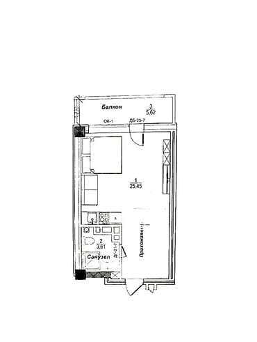 фучика 18 а: 1 комната, 25 м², Гостиничный тип, 3 этаж, Готовая ПСО (под самоотделку) — 10