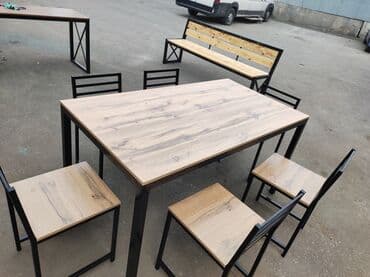 кухонные столы и стуля: Кухонный стол с стульями Размеры разные в наличии и на заказ изготовим — 14