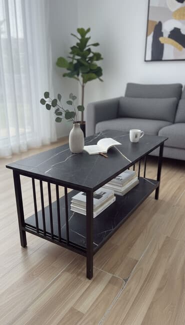 Элегантный двухуровневый журнальный столик, выполненный в современном