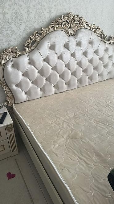 2х яростный кровать: Двуспальная кровать, С мягким изголовьем, длина - 200 см — 1