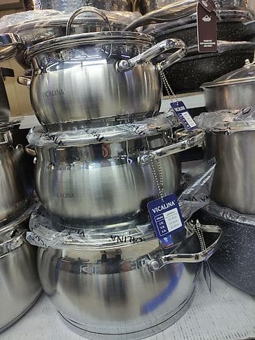 silver kitchen: Набор кастрюль Vicalina из нержавеющей стали. - Материал — 1