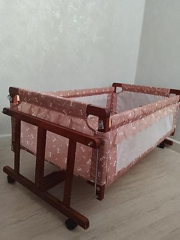 купить бортики в детскую кроватку: Люлька, Б/у, Колыбель, Дерево, цвет - Коричневый, Самовывоз, Платная доставка — 2