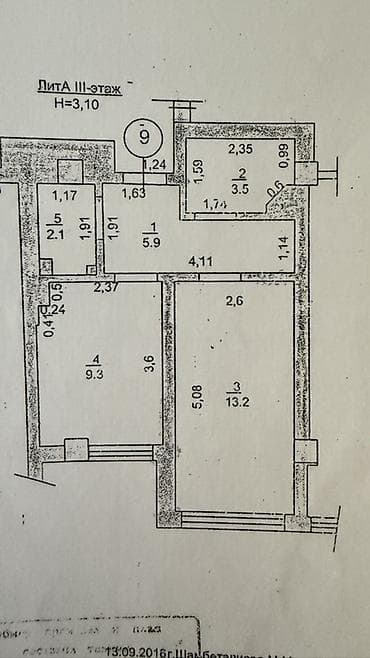 1ком 12мкр: 1 комната, 34 м², 3 этаж — 1