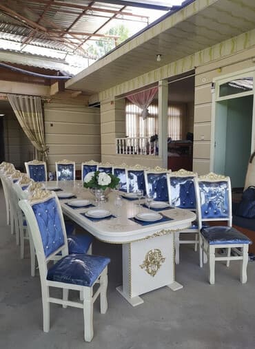 стол и стул для гостиной в бишкеке: Конок бөлмөсү үчүн үстөл жана отургуч, Жаңы, Өзү алып кетүү, Акысыз жеткирүү, Акылуу жеткирүү, түсү - Саргыч боз — 1