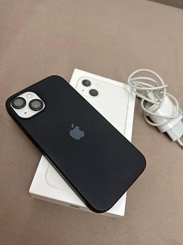 iphone 19: IPhone 13, Б/у, 128 ГБ, Белый, Зарядное устройство, Защитное стекло, Чехол, 89 % — 1