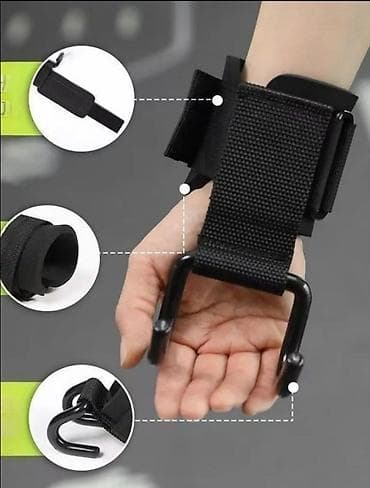 Спорттук сумкалар: Крючки для тяги на запястье (пара) - Назначение: помощь в силовых — 1