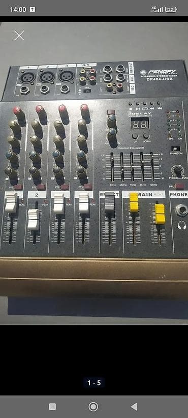 80: Микшерный пульт с усилителем Penofy DP404‑USB + акустическая система — 1