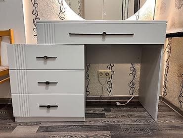 зеркальная посуда для нарезки: Туалетный столик, С подсветкой, цвет - Серый, ЛДСП — 2