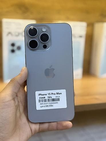 IPhone 15 Pro Max, 256 ГБ, Natural Titanium, 79 %