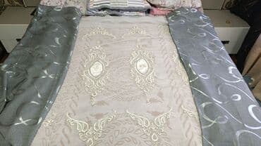 купить кресло кровать в бишкеке: Комплект штор, Жаккард, С тюлем в комплекте, Готовое изделие, Новый, Для зала — 25