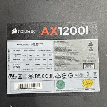 Настольные ПК и комплектующие: Блок питания, Б/у, Corsair, 1200 Вт, Platinum, 1200 Вт — 1