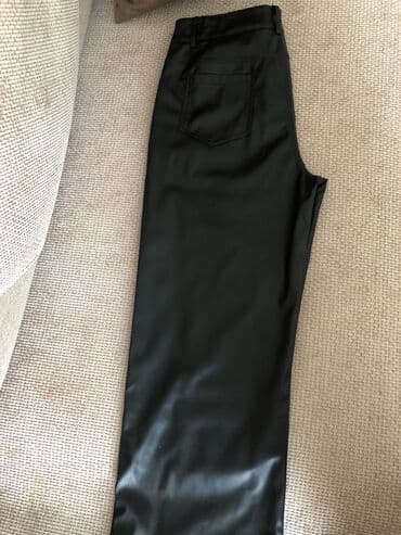 брюки кожаные: Брюки Широкие, Экокожа, L, XL — 9