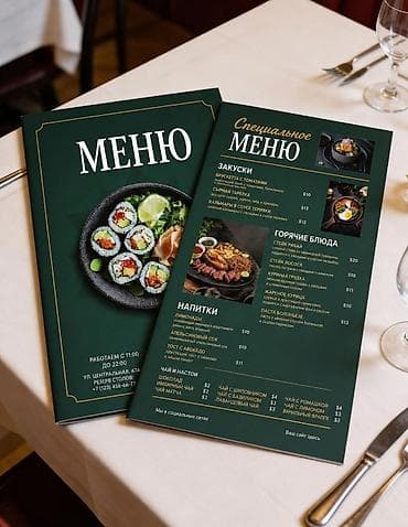 Профессиональные фото и продуманный дизайн меню для заведений любого