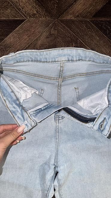 slim patch: Джинсы, Прямые, Турция, Средняя талия, С бахромой, M — 3