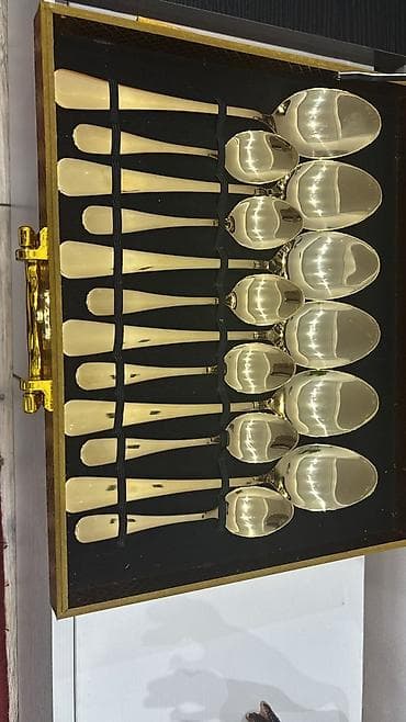 викалина ложки вилки цена: Столовый набор в кейсе, золотистый - Полный комплект на 6 персон: 24 — 1