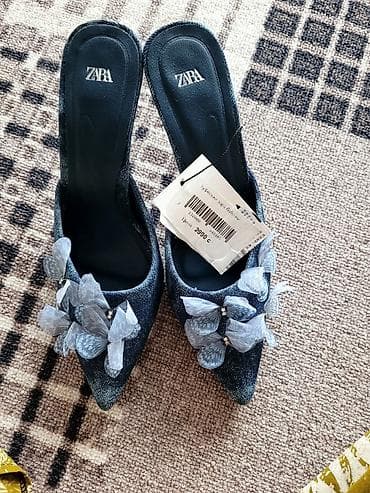 туфли zara: Сабо, 36, Zara, Новый, цвет - Синий, Платная доставка — 2