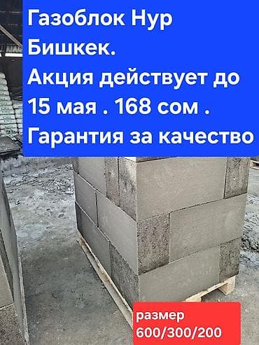 гвозди оптом: Газоблок, Неавтоклавный, 600x200x300, D700 — 1