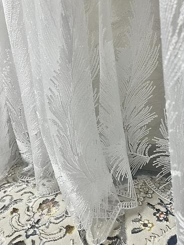 nano reflector: Воздушная тюлевая штора с вышивкой «веточки/перья» Купила только — 2