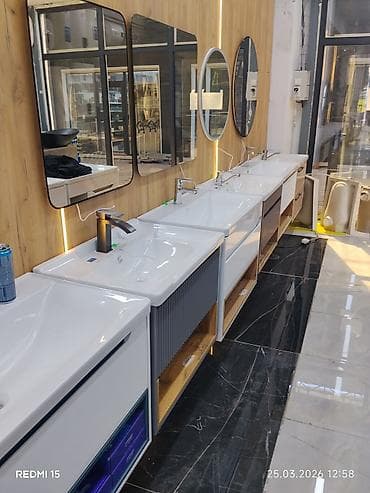 ротанговый мебель: Тумба для ванны, С раковиной, Другой материал, цвет - Белый — 4