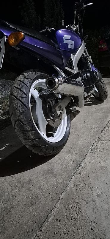 фикс рул: Мотоцикл Suzuki Bandit (GSF) — классический нейкед в фиолетово‑серой — 2