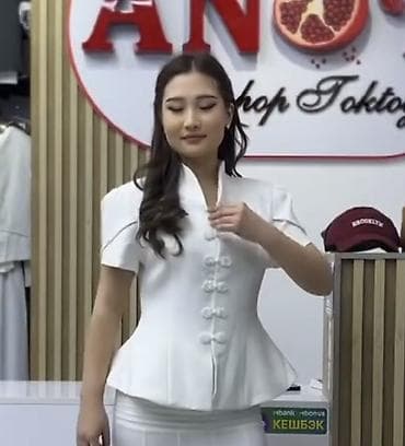 Блузка, Трикотаж, Solid print — 2